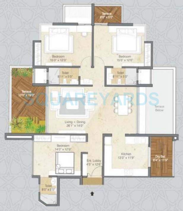Other, pride-purple-park-grandeur 3 Bedroom 2200 Sq.Ft. Apartment In Baner Pune 9118715
