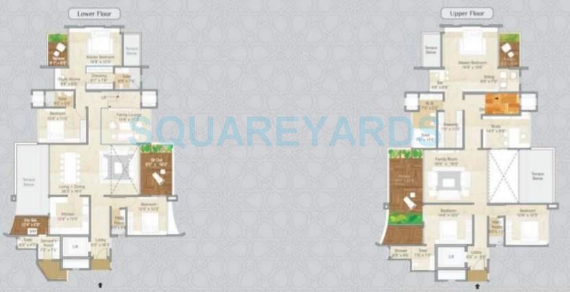 Floor plan of 4 BHK 5795 Sq. Ft. Apartment in Pride Purple Park Grandeur, Pune