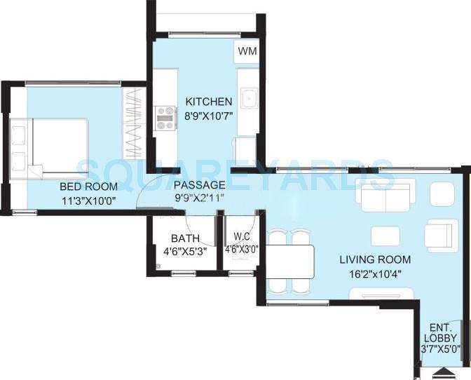 pride park springs apartment 1bhk 660sqft 10571