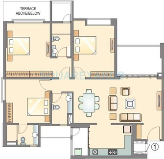 3 BHK Apartment For Rent in Pride Purple Park Titanium Jagtap Dairy Pune  8086060