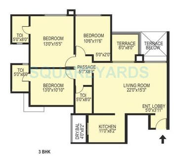 3 BHK Apartment at Pride Purple Park Turquoise, Park Street – for Rent