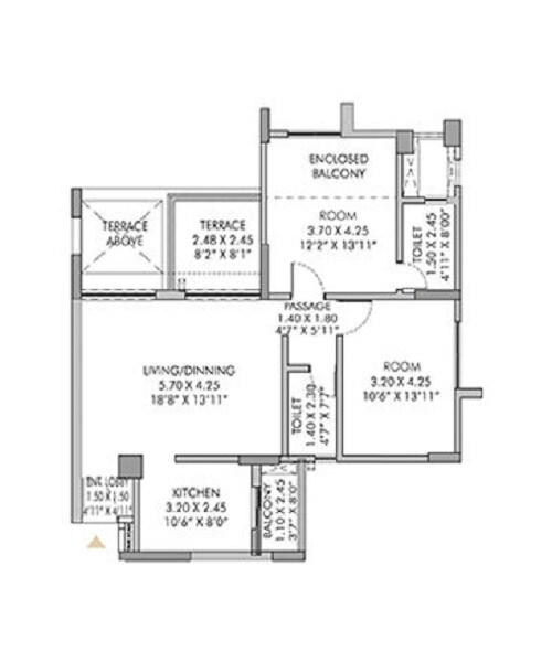 Other, pride-purple-park-ivory 2 Bedroom 846 Sq.Ft. Apartment In Wakad Pune 9010933