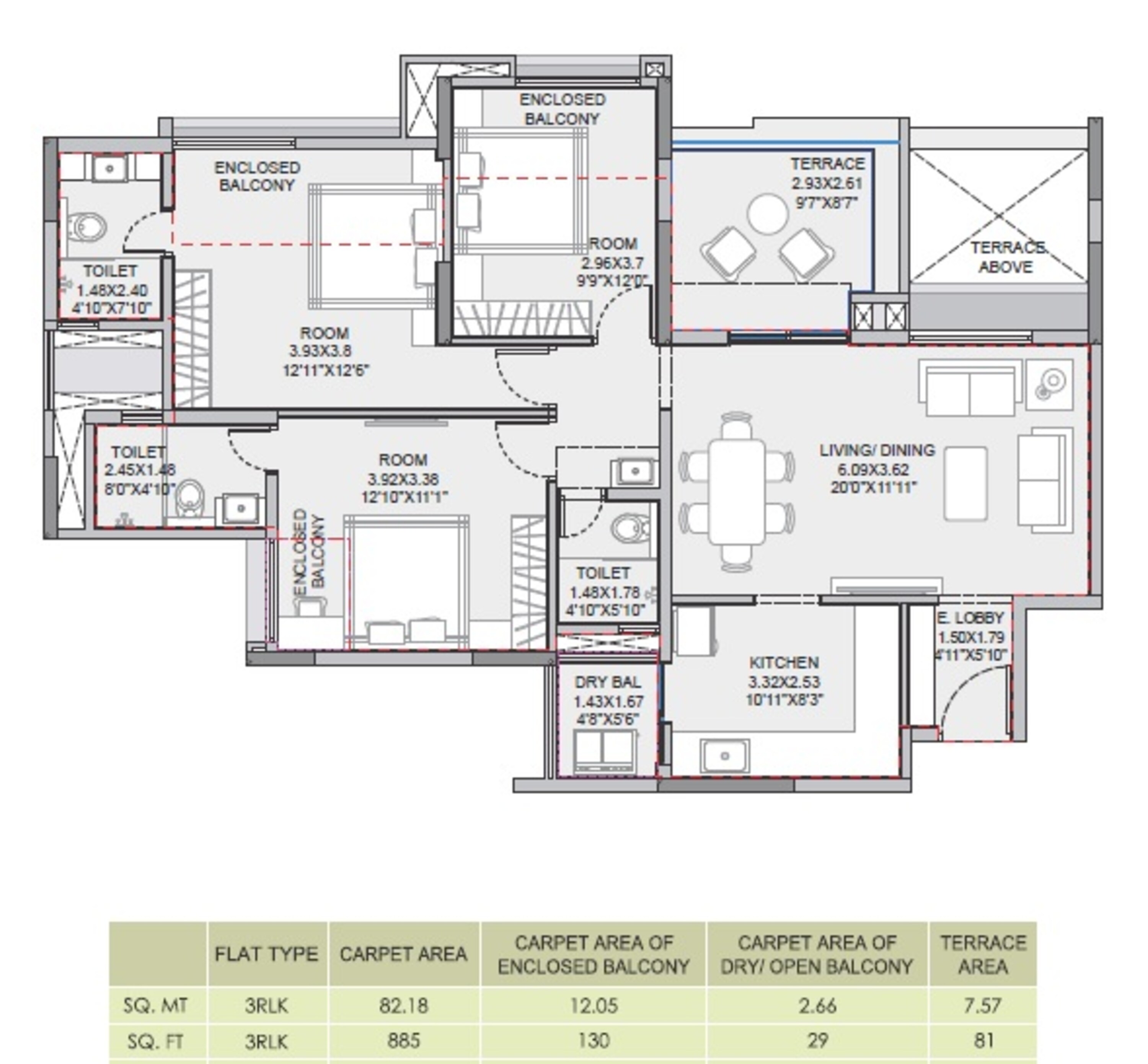 pride purple park landmark apartment 3 bhk 885sqft 20220918120930