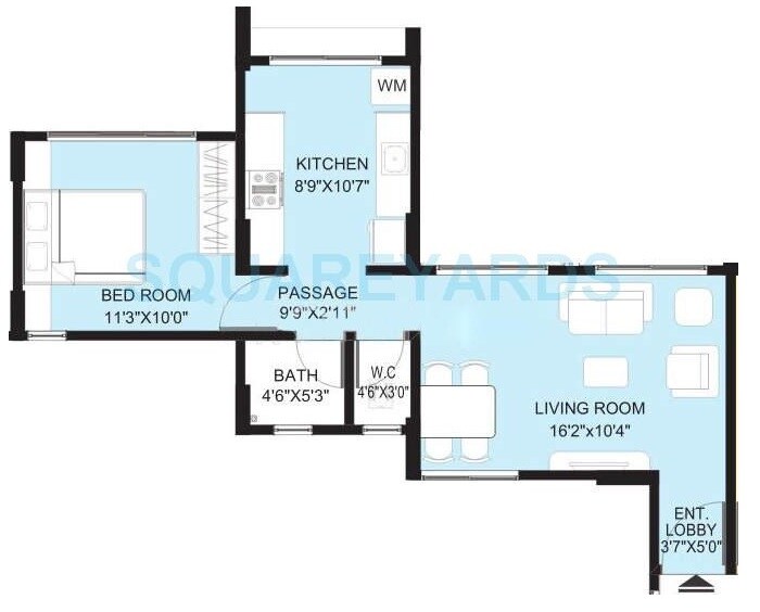 1 BHK 475 Sq. Ft. Apartment