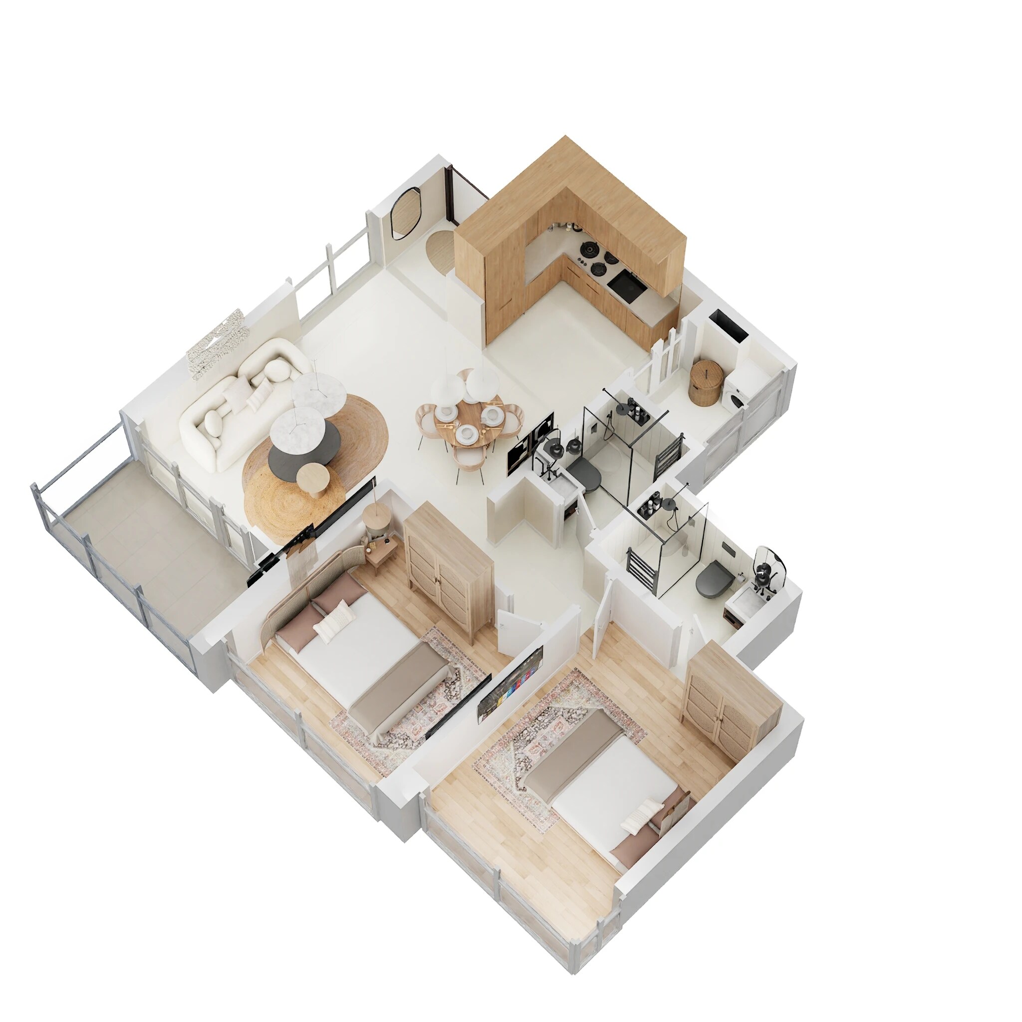 Floor plan of 2 BHK 726 Sq. Ft. Apartment in Pride Purple Park Titan, Pune