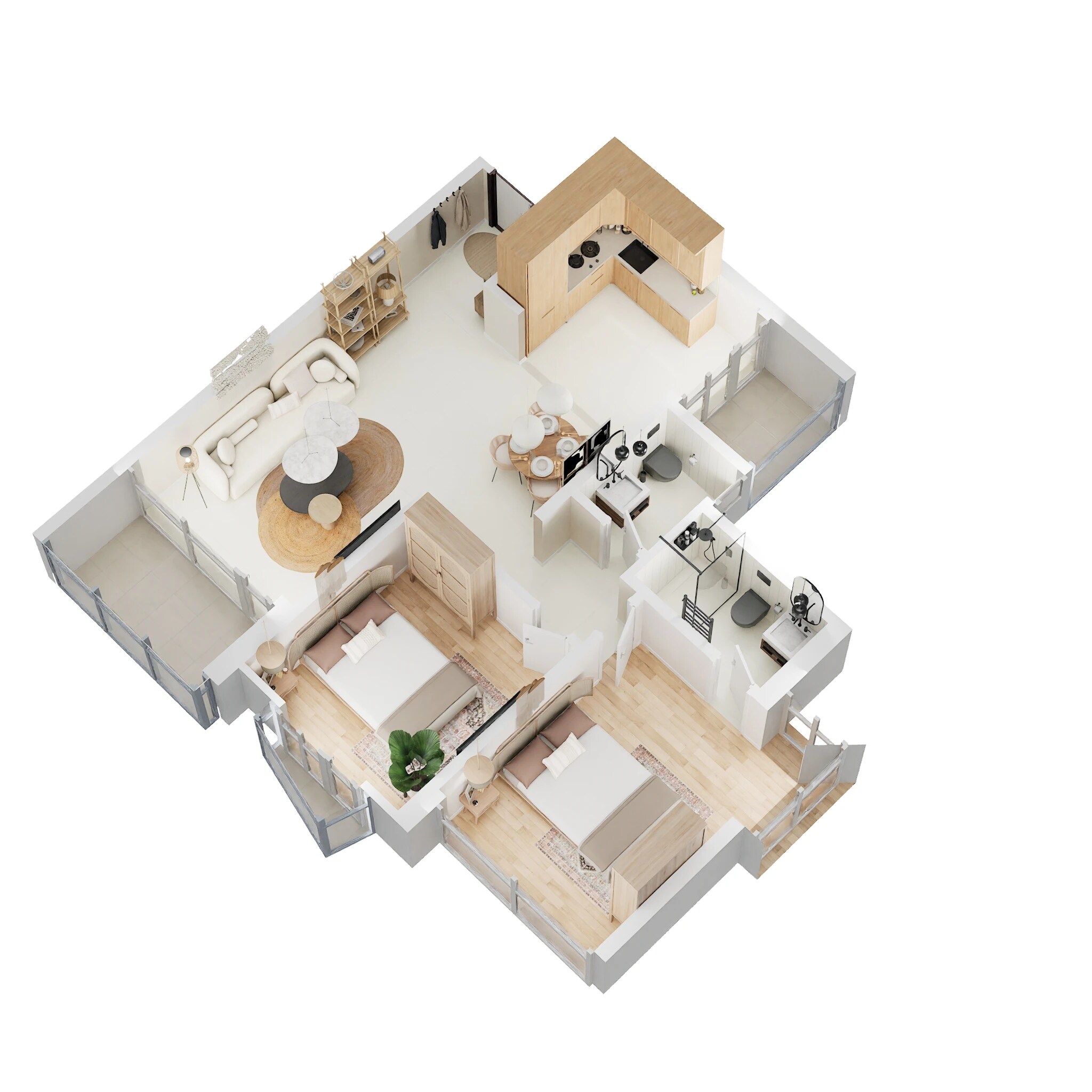 Floor plan of 2 BHK 790 Sq. Ft. Apartment in Pride Purple Park Titan, Pune