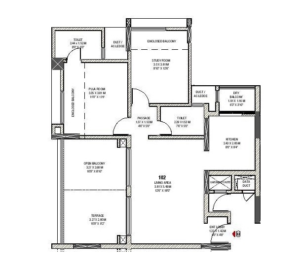 Pride Purple Park Xpress Phase 3 2 BHK Layout