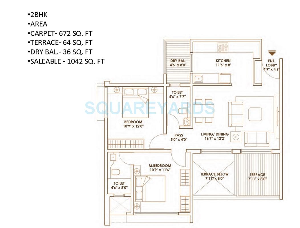 Other, pride-world-city 2 Bedroom 890 Sq.Ft. Apartment In Charholi Budruk Pune 7486833