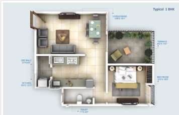 1 BHK 435 Sq. Ft. Apartment in Primespace Utsav Homes III