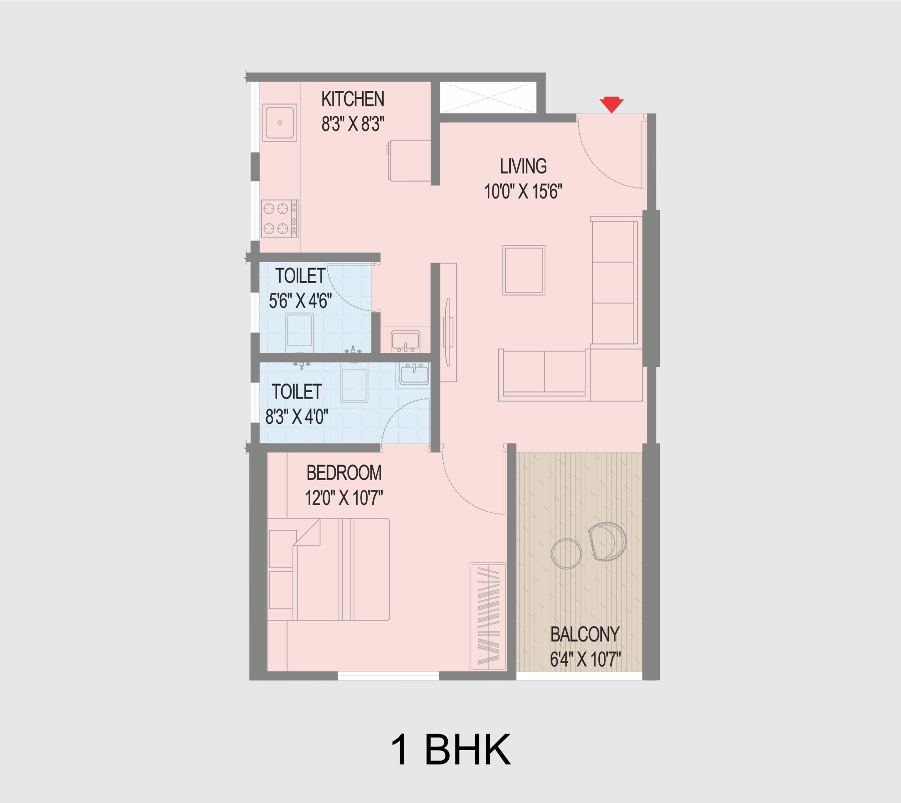 1 BHK 509 Sq. Ft. Apartment in Swastik Prism City Skylife