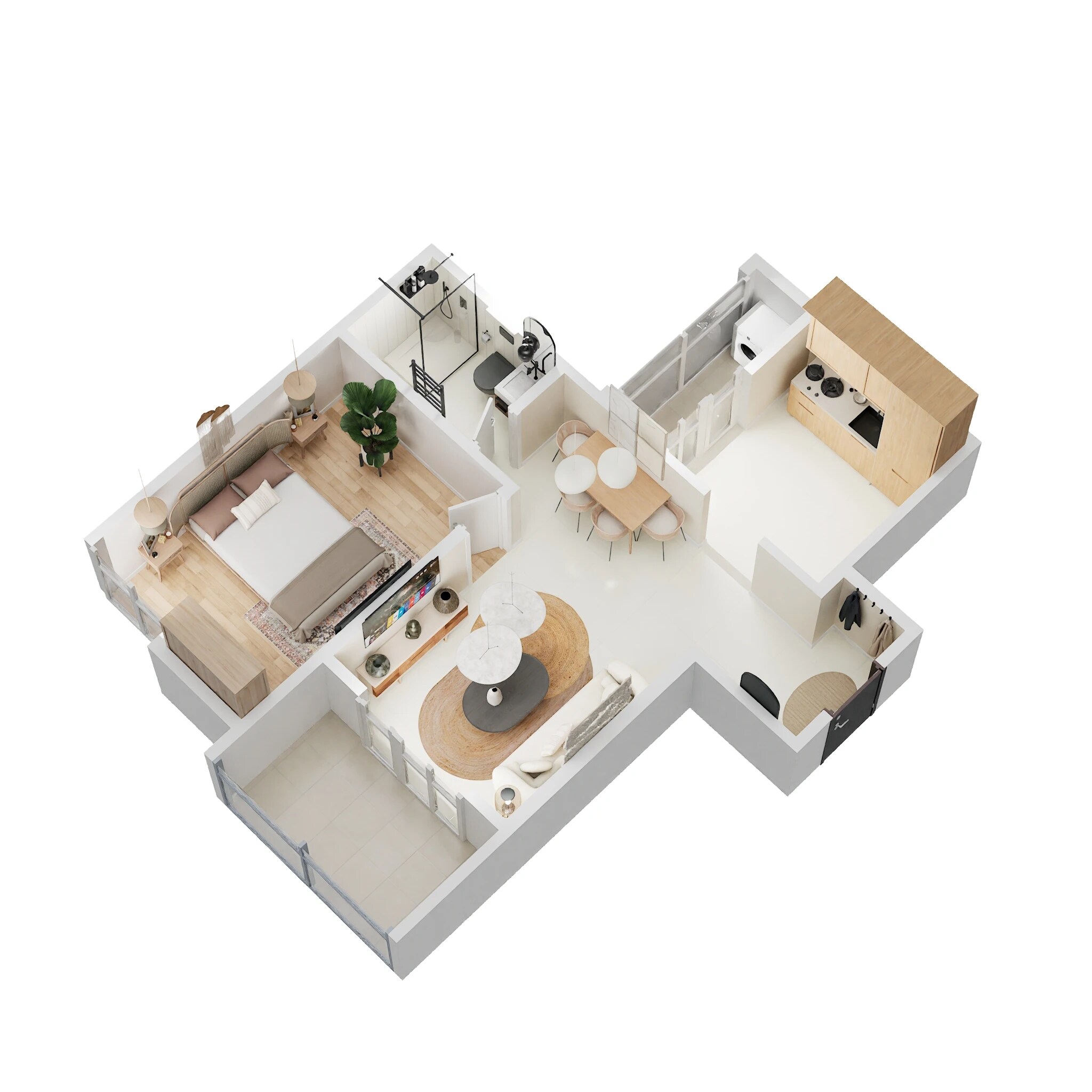 Floor plan of 1 BHK 413 Sq. Ft. Apartment in Pristine Allure, Pune