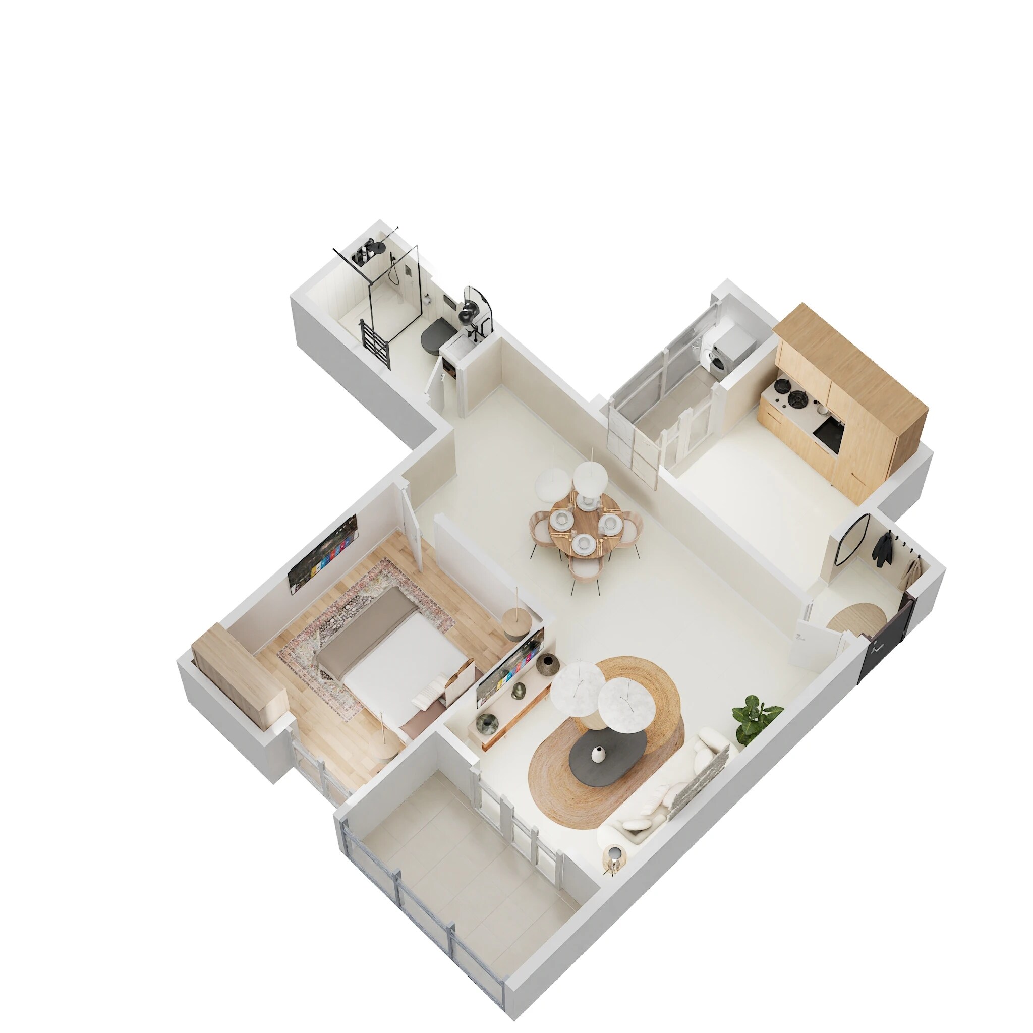 Floor plan of 1 BHK 548 Sq. Ft. Apartment in Pristine Allure, Pune