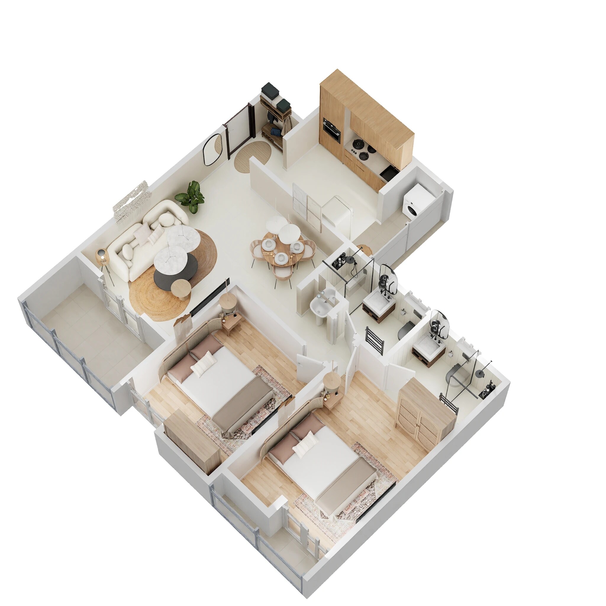 Floor plan of 2 BHK 782 Sq. Ft. Apartment in Pristine Allure, Pune