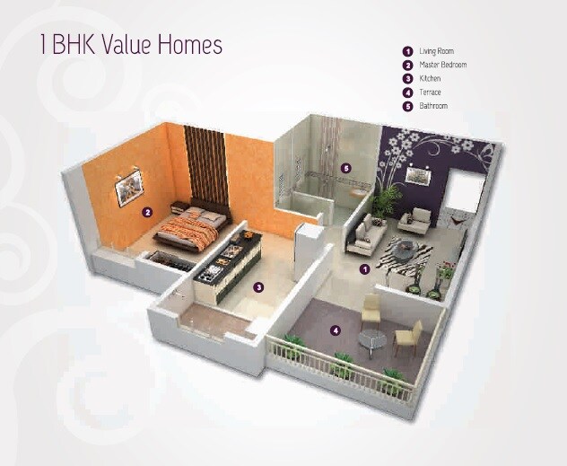 1 BHK 653 Sq. Ft. Apartment