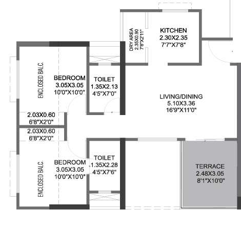pristine equilife homes apartment 2 bhk 588sqft 20214618144623