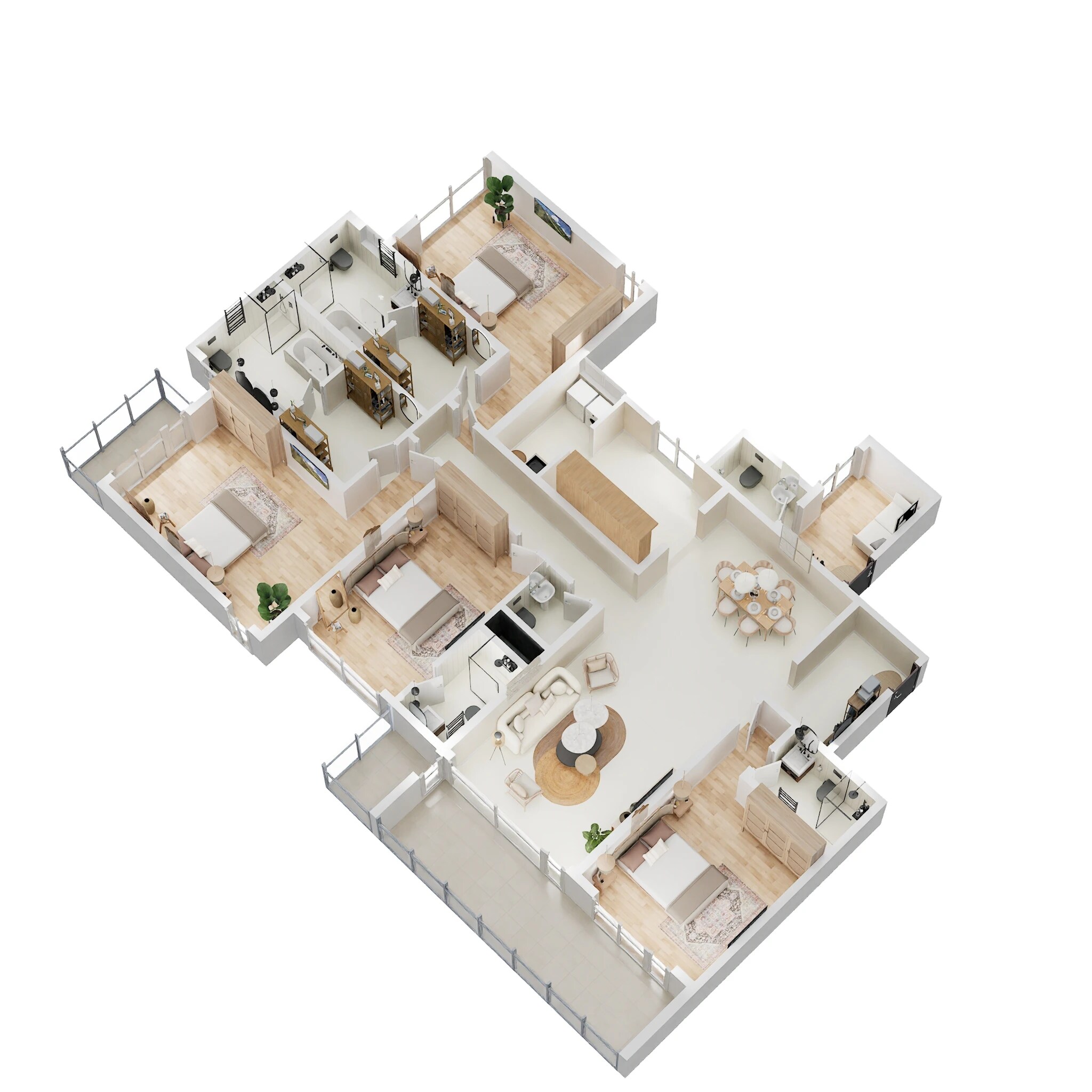 Floor plan of 3 BHK 1546 Sq. Ft. Apartment in Pristine Kyra, Pune