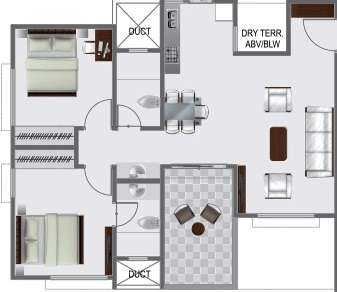 2 BHK 534 Sq. Ft. Apartment in Pristine Prolife Phase III