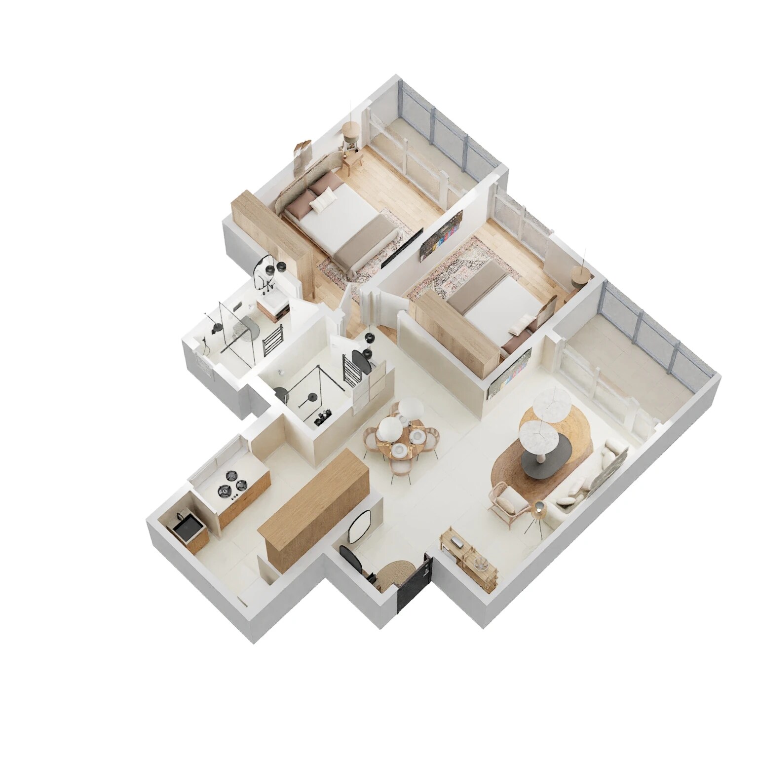 Floor plan of 2 BHK 781 Sq. Ft. Apartment in Prithvi Paradise, Pune