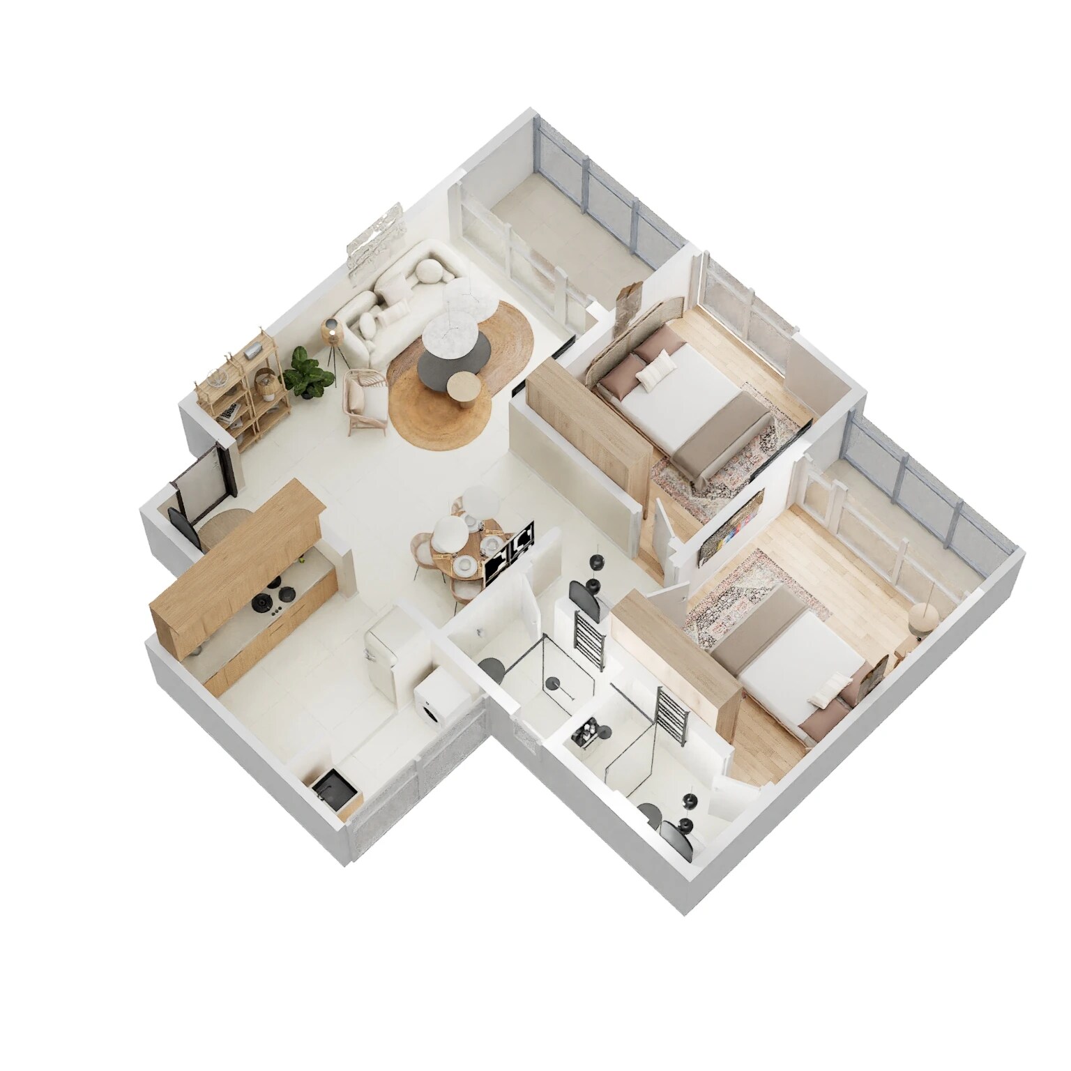 Floor plan of 2 BHK 779 Sq. Ft. Apartment in Prithvi Paradise, Pune
