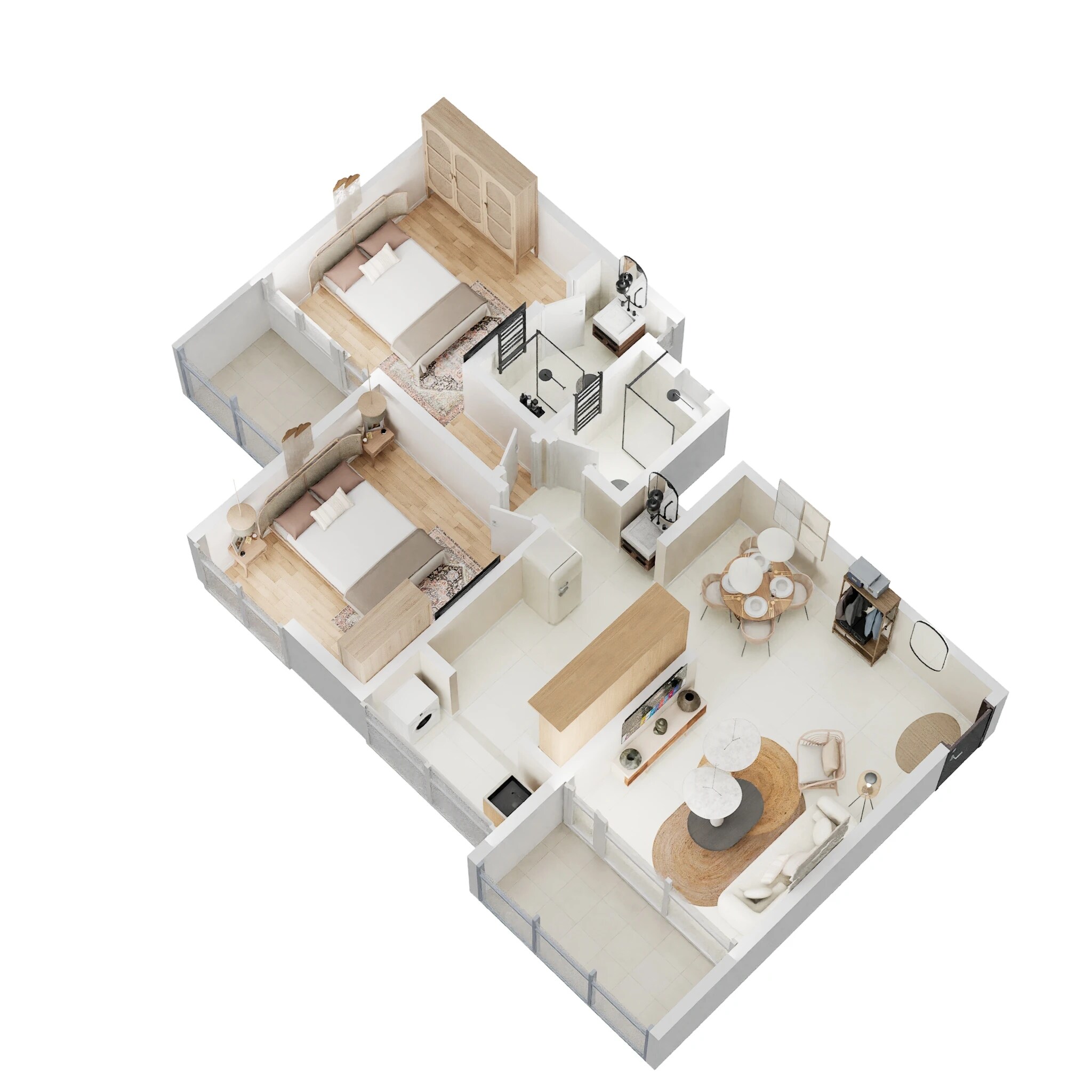 Floor plan of 2 BHK 774 Sq. Ft. Apartment in Prithvi Paradise, Pune