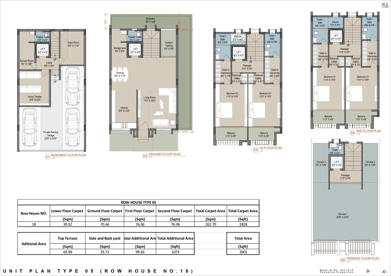 Floor plan of 4 BHK 2828 Sq. Ft. Villa in Punamiya Vivanta Aaranya, Pune