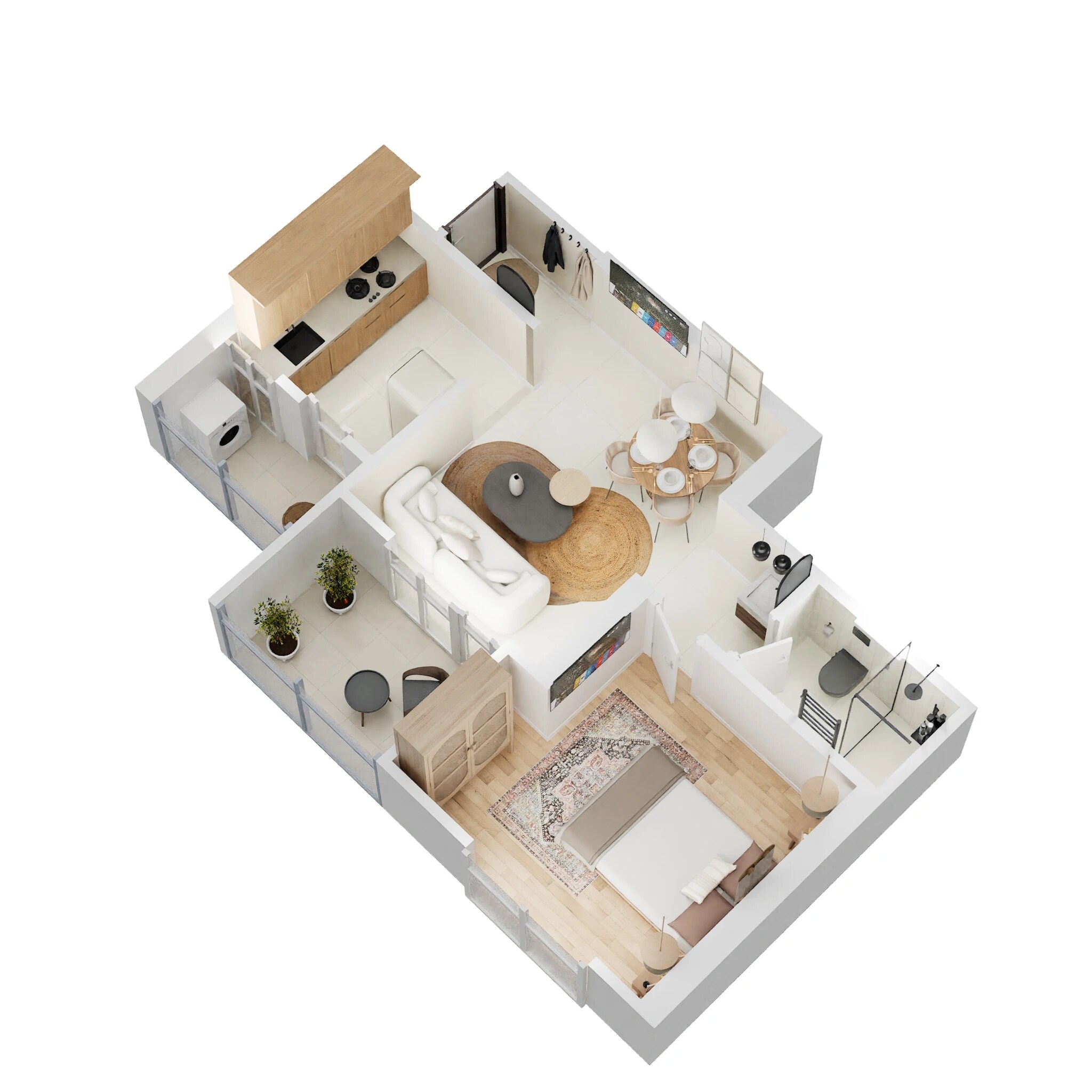 Floor plan of 2 BHK 489 Sq. Ft. Apartment in Puranik Abitante, Pune