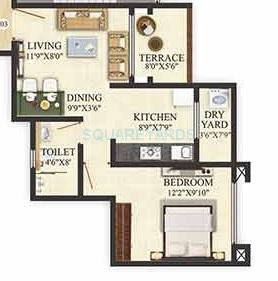 Puranik Aldea Annexo 1 BHK Layout