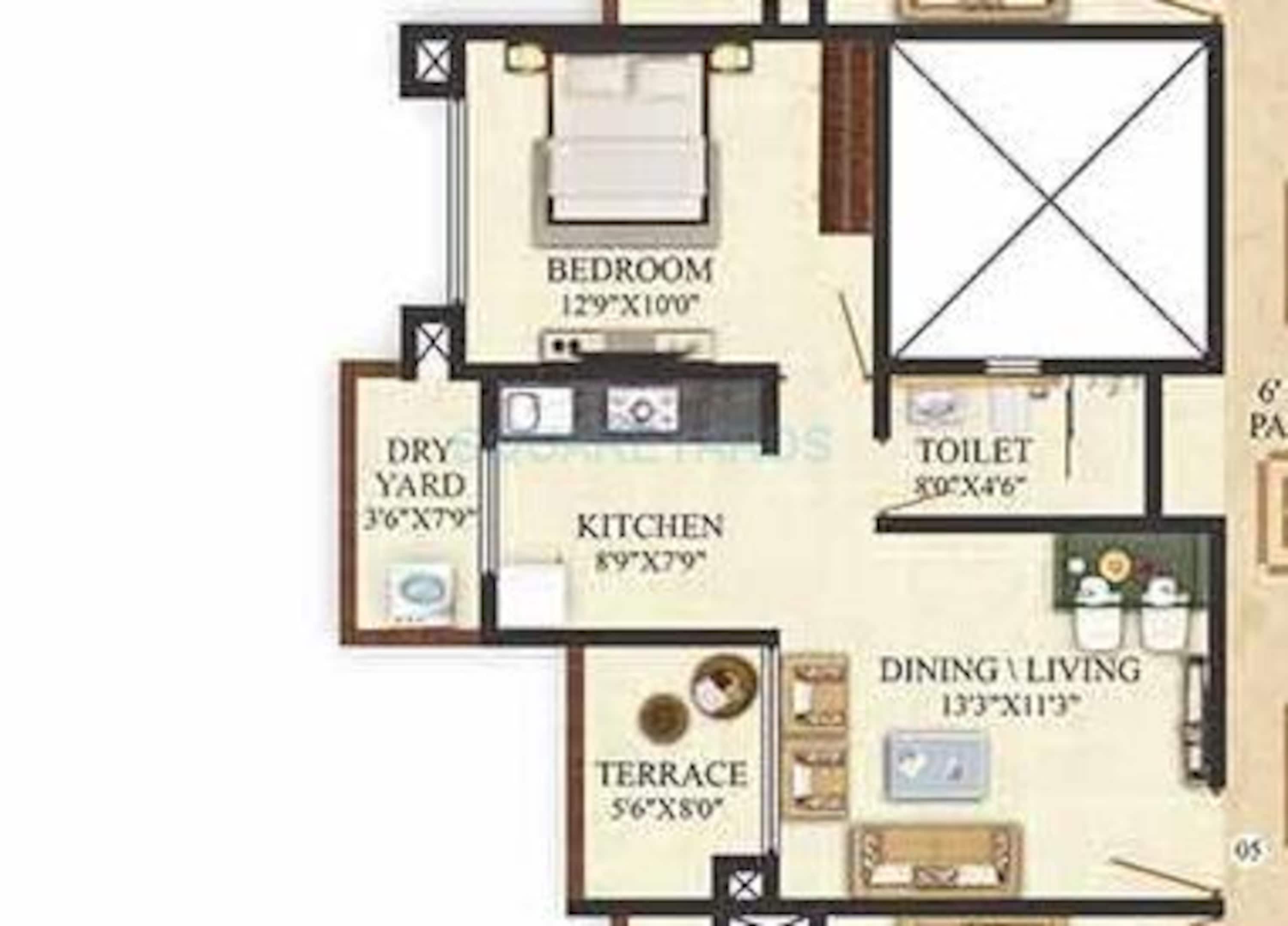 puranik aldea annexo apartment 1bhk 470sqft 101