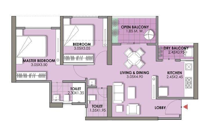 Other, puraniks-abitante-fiore 2 Bedroom 1000 Sq.Ft. Apartment In Bavdhan Pune 9606461