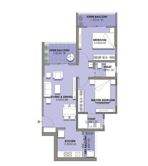 Other, puraniks-abitante-fiore 2 Bedroom 733 Sq.Ft. Apartment In Bavdhan Pune 9188573