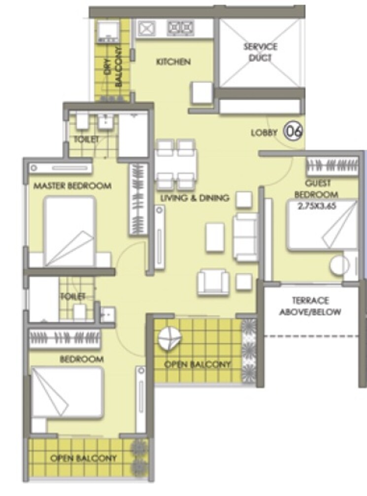 Other, puraniks-abitante-fiore 3 Bedroom 1100 Sq.Ft. Apartment In Bavdhan Pune 8834838