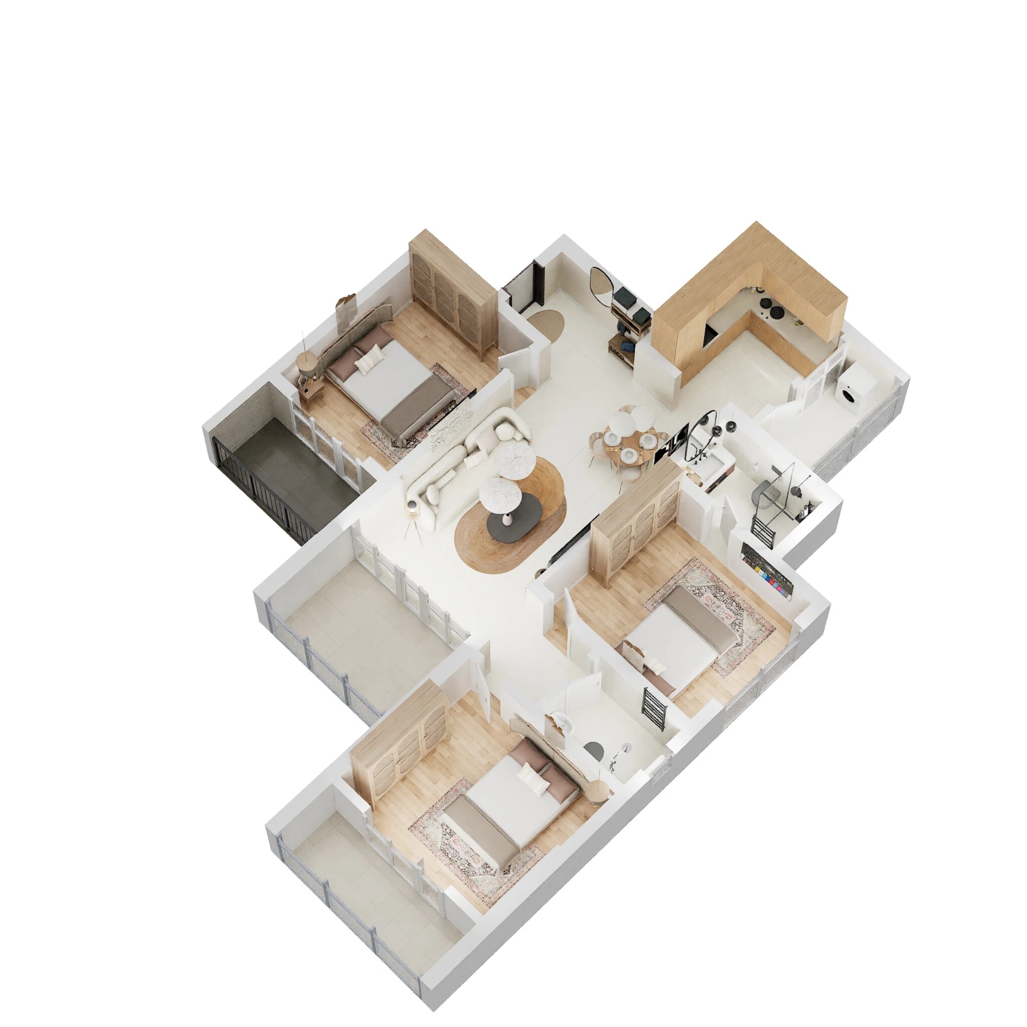 Floor plan of 3 BHK 910 Sq. Ft. Apartment in Puraniks Abitante Fiore, Pune