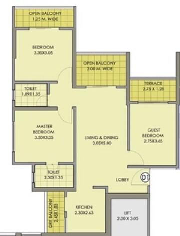  2 BHK Apartment at Puraniks Abitante Fiore, Bavdhan – for Rent