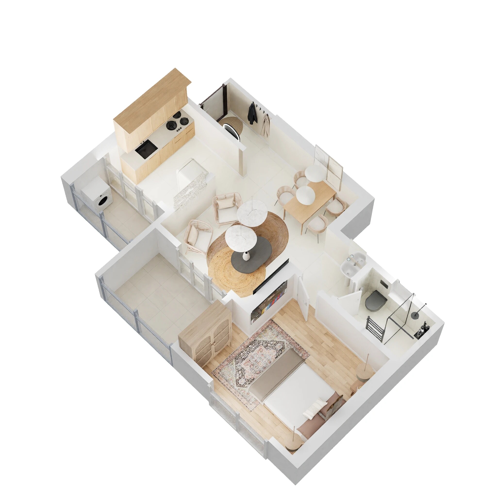 Floor plan of 1 BHK 489 Sq. Ft. Apartment in Puraniks Abitante Fiore, Pune