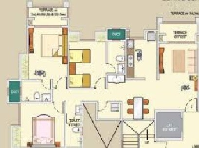 Floor plan of 2 BHK 492 Sq. Ft. Apartment in Puraniks Aldea Espanola Phase 7, Pune