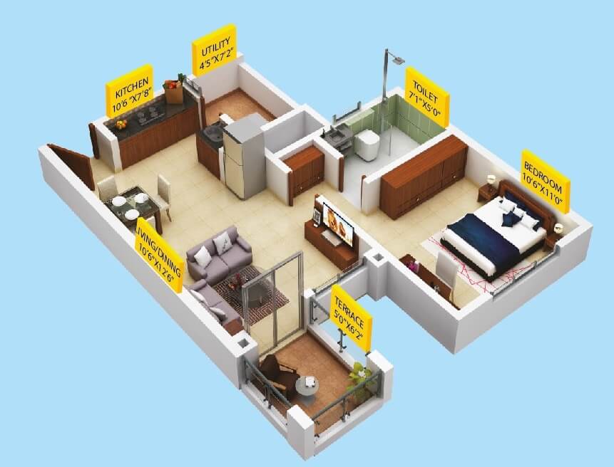 Other, puravankara-silversands 1 Bedroom 603 Sq.Ft. Apartment In Mundhwa Pune 8770500