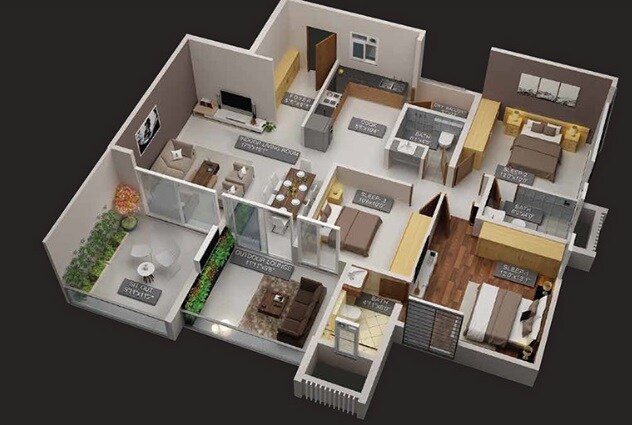 3 BHK 1153 Sq. Ft. Apartment