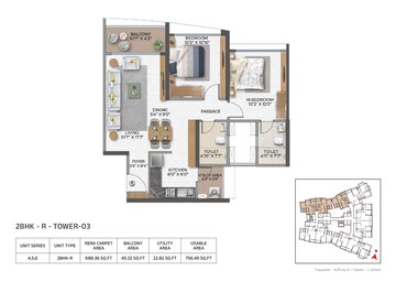  2 BHK Apartment at Purva Atmosphere, Keshav Nagar – for Sale