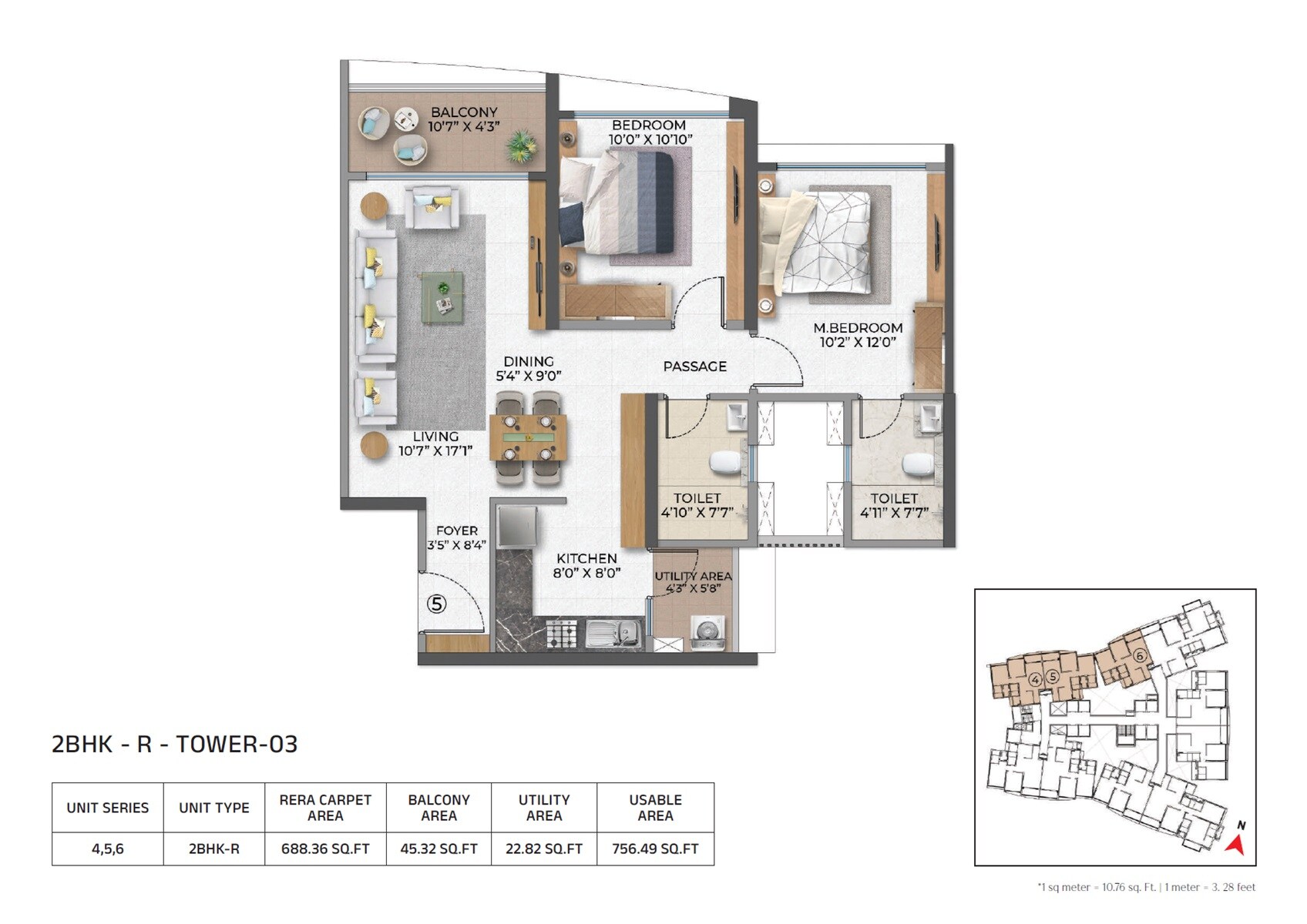 Other, purva-atmosphere 2 Bedroom 757 Sq.Ft. Apartment In Keshav Nagar Pune 9324978
