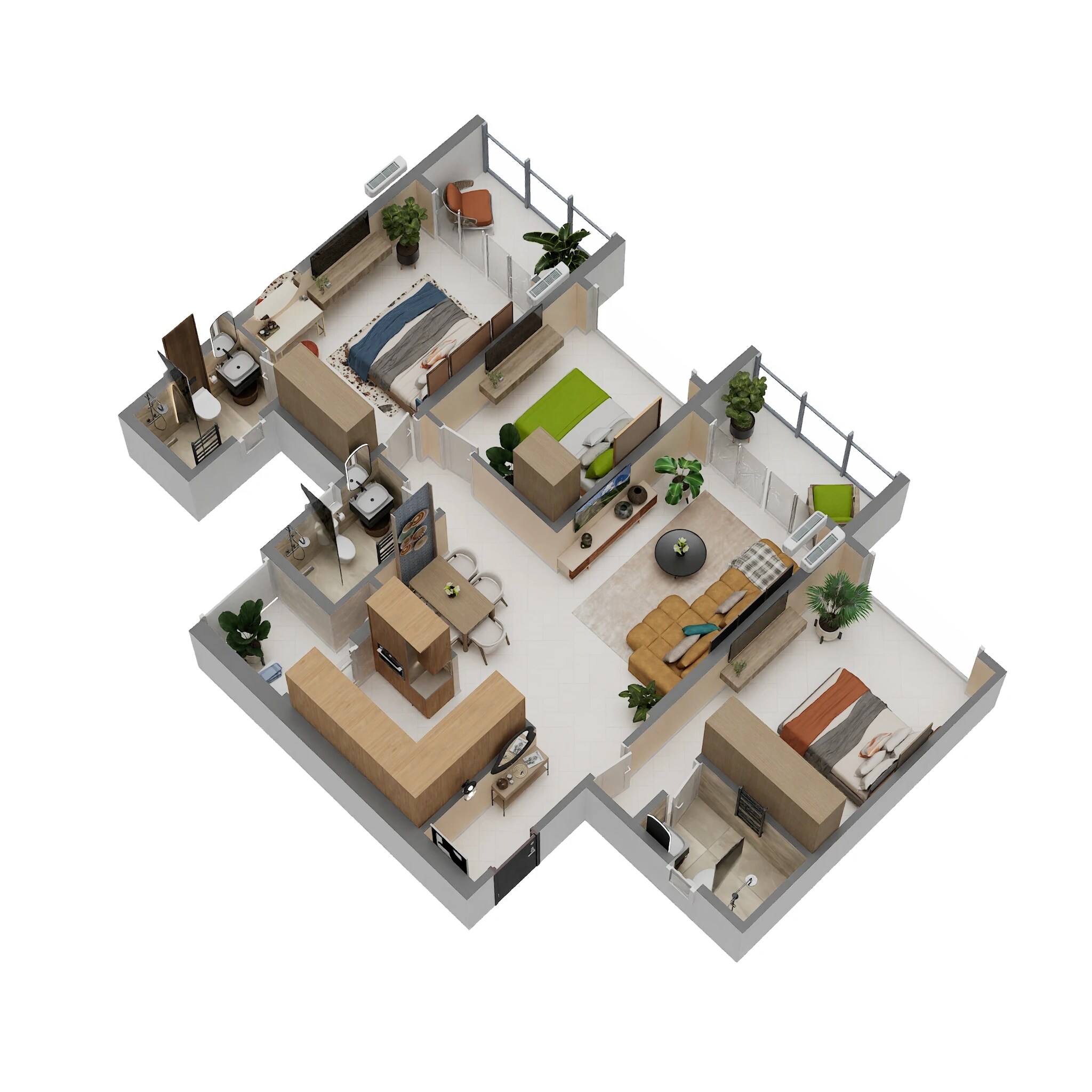 3 BHK 1172 Sq. Ft. Apartment