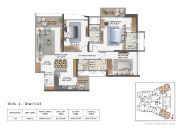  3 BHK Apartment at Purva Atmosphere, Keshav Nagar – for Sale