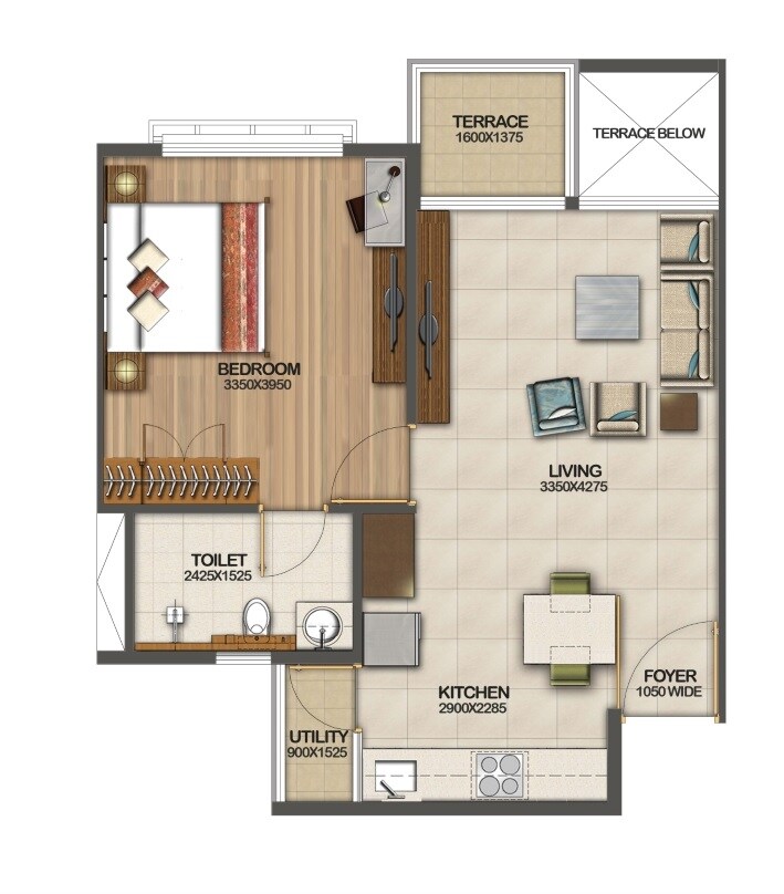  1 BHK Apartment at Purva Silversands, Mundhwa – for Rent