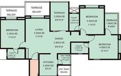3 BHK 1483 Sq. Ft. Apartment