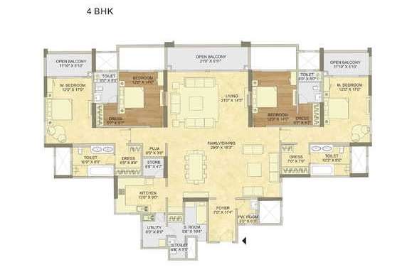 raheja vistas phase 3 apartment 4 bhk 1642sqft 20232027162031