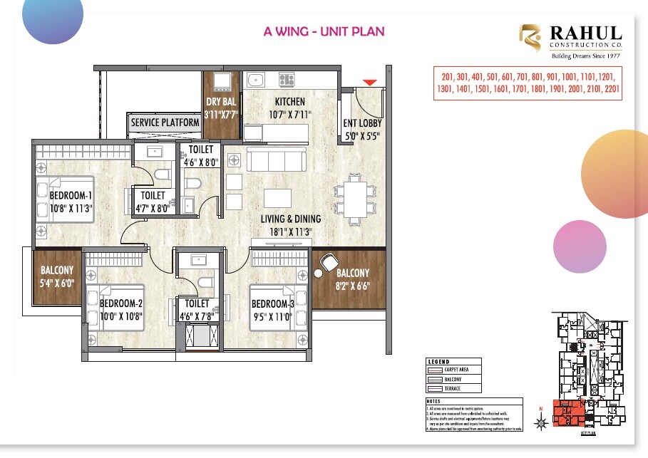  3 BHK Apartment at Rahul Aston, Hinjewadi – for Rent