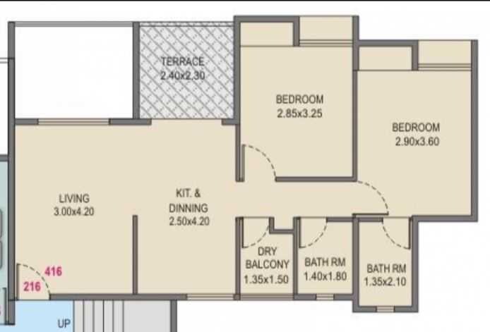 2 BHK 1158 Sq. Ft. Apartment