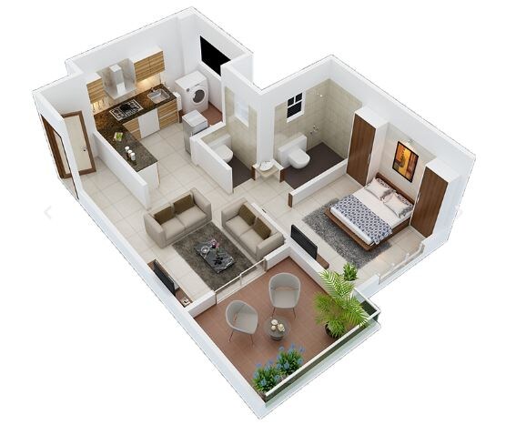 1 BHK 420 Sq. Ft. Apartment