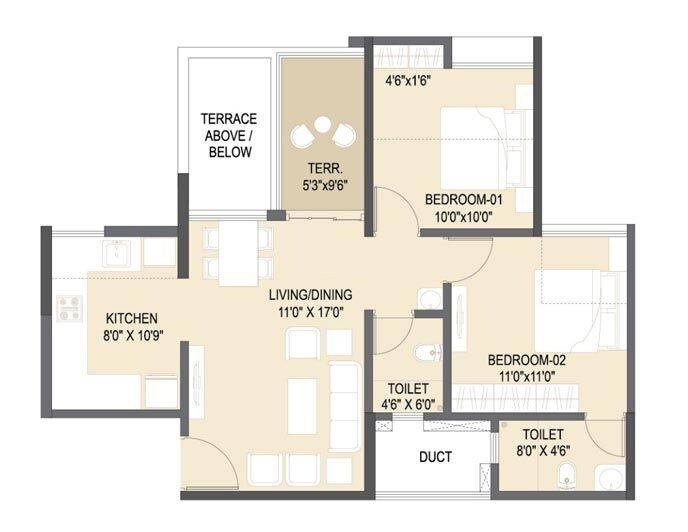 Other, rama-fusion-towers 2 Bedroom 680 Sq.Ft. Apartment In Hinjewadi Pune 9418337