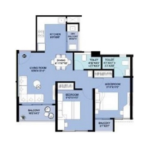 Other, rama-krystal-one 2 Bedroom 670 Sq.Ft. Apartment In Moshi Pune 7422765