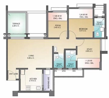  2 BHK Apartment at Rama Melange Residences, Hinjewadi – for Rent